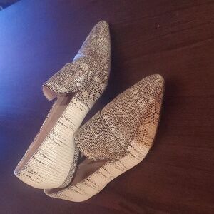 27 Edit Naturalizer Harlie Leather Loafer Black White 6.5 Lizard